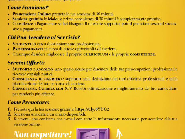 Scopri il Walk-In Career Counseling: Consulenza immediata, senza attese